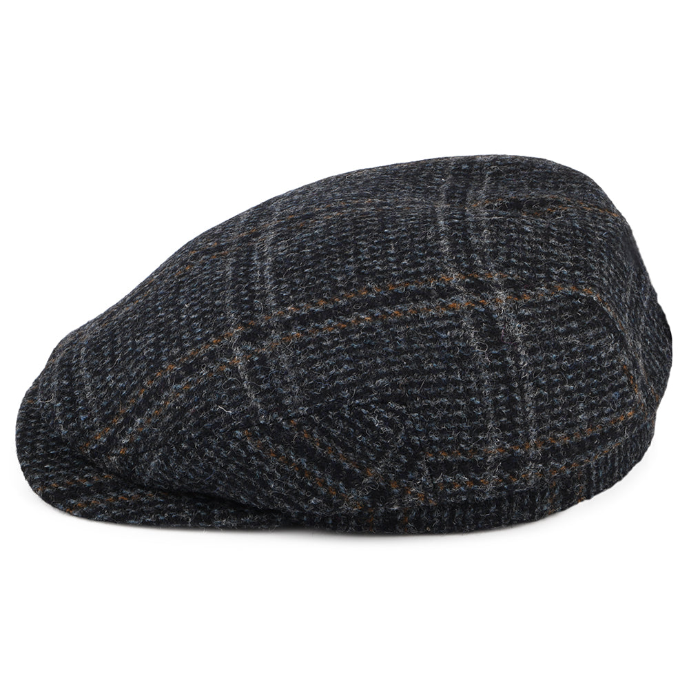 Gorra plana Finsbay con visera elongada de HARRIS TWEED de Failsworth - Azul Marino