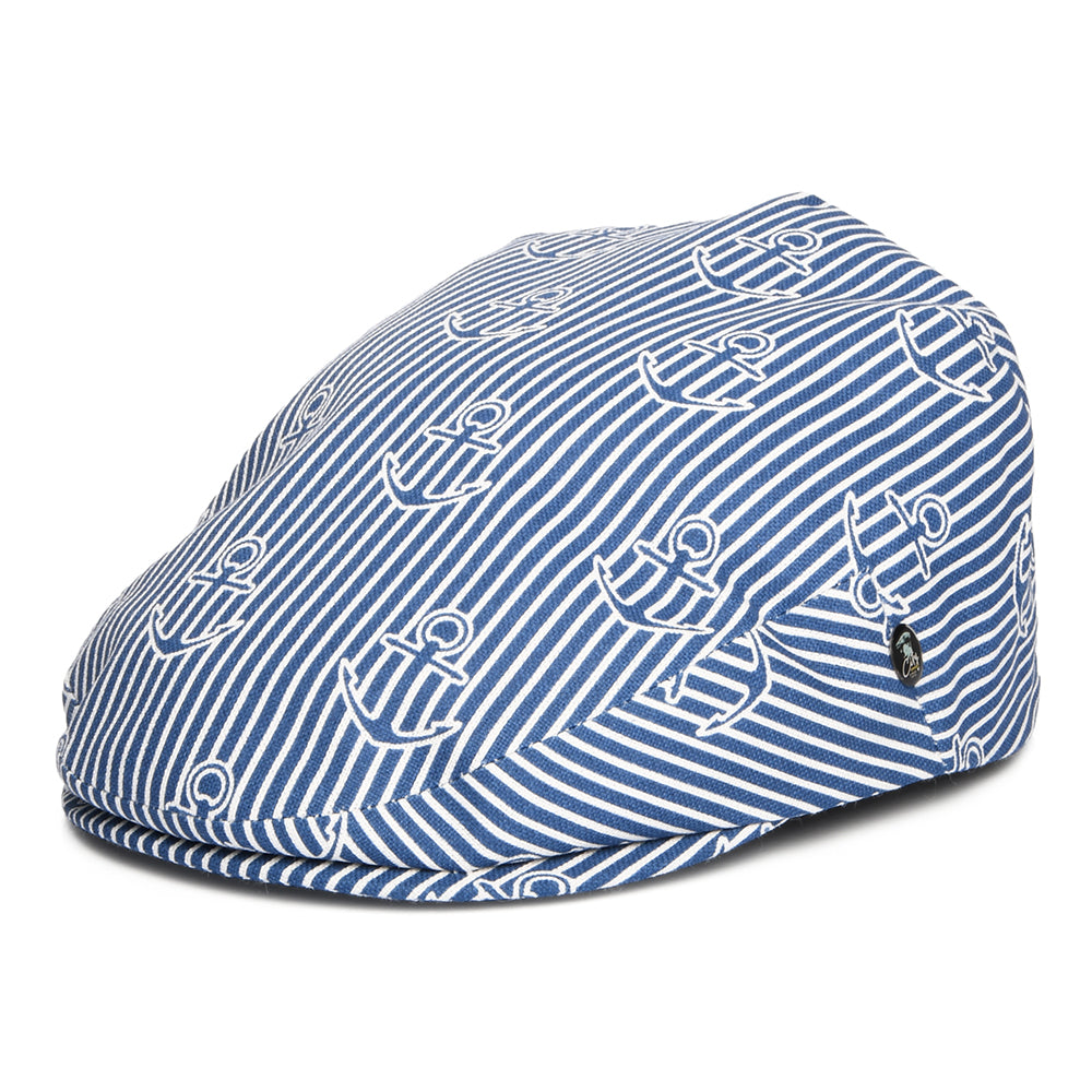 Gorra plana Marineros de algodón de City Sport - Azul-Blanco