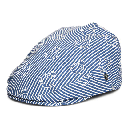 Gorra plana Marineros de algodón de City Sport - Azul-Blanco