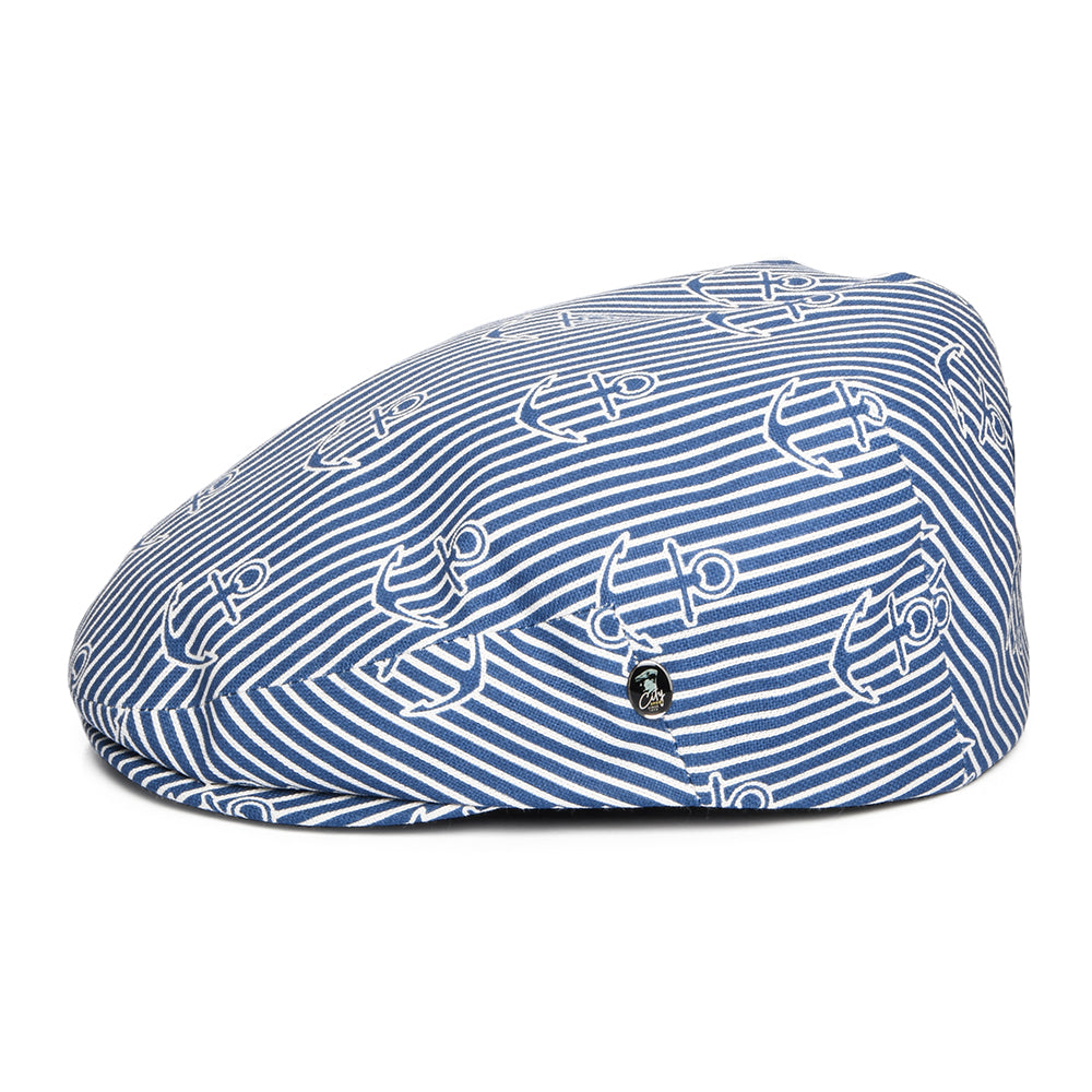 Gorra plana Marineros de algodón de City Sport - Azul-Blanco