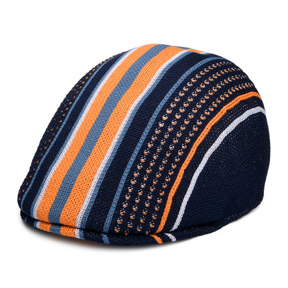 Gorra plana Clubhouse Stripe 507 Tropic de Kangol - Azul Marino-Naranja