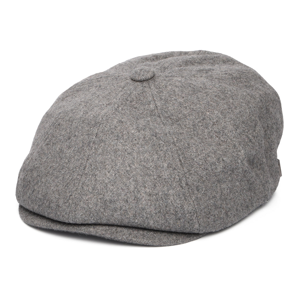 Gorra Newsboy redonda Brood de franela de Brixton - Gris Oscuro Jaspeado