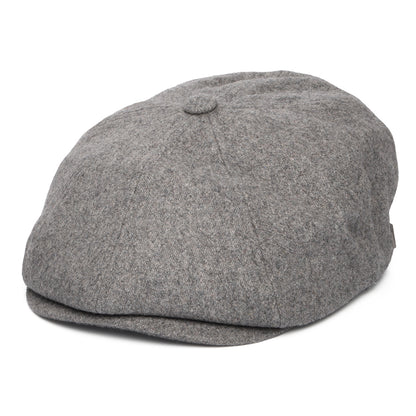 Gorra Newsboy redonda Brood de franela de Brixton - Gris Oscuro Jaspeado