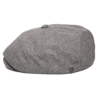Gorra Newsboy redonda Brood de franela de Brixton - Gris Oscuro Jaspeado