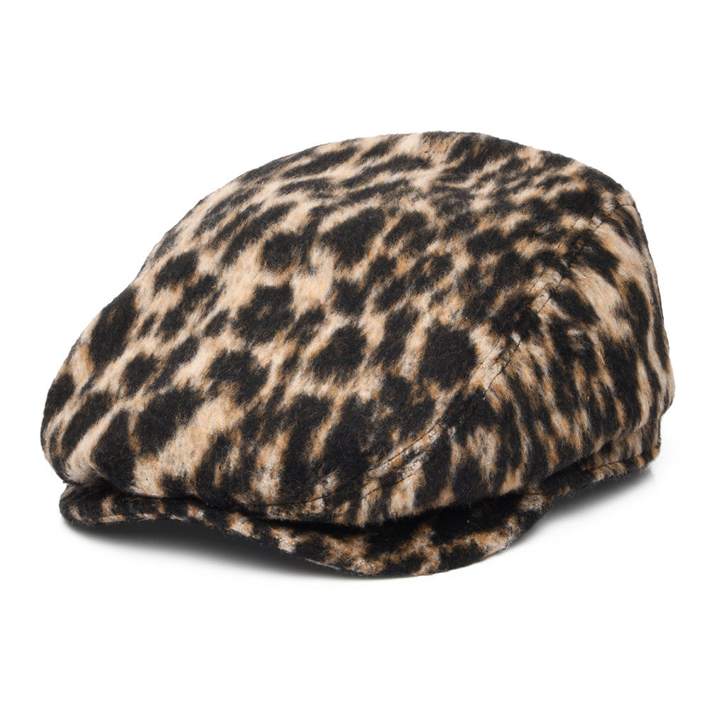 Gorra plana Systa de mezcla de lana Leopardo de Barts - Marrón