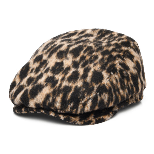 Gorra plana Systa de mezcla de lana Leopardo de Barts - Marrón