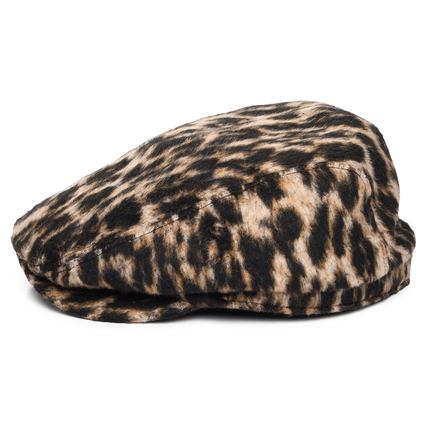 Gorra plana Systa de mezcla de lana Leopardo de Barts - Marrón