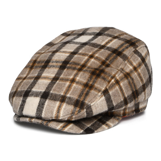 Gorra plana Systa de mezcla de lana a cuadros de Barts - Marrón Claro