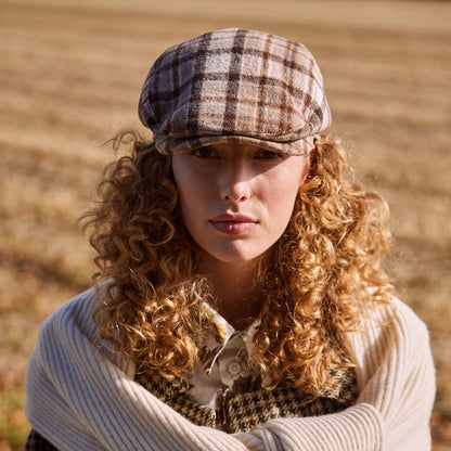 Gorra plana Systa de mezcla de lana a cuadros de Barts - Marrón Claro