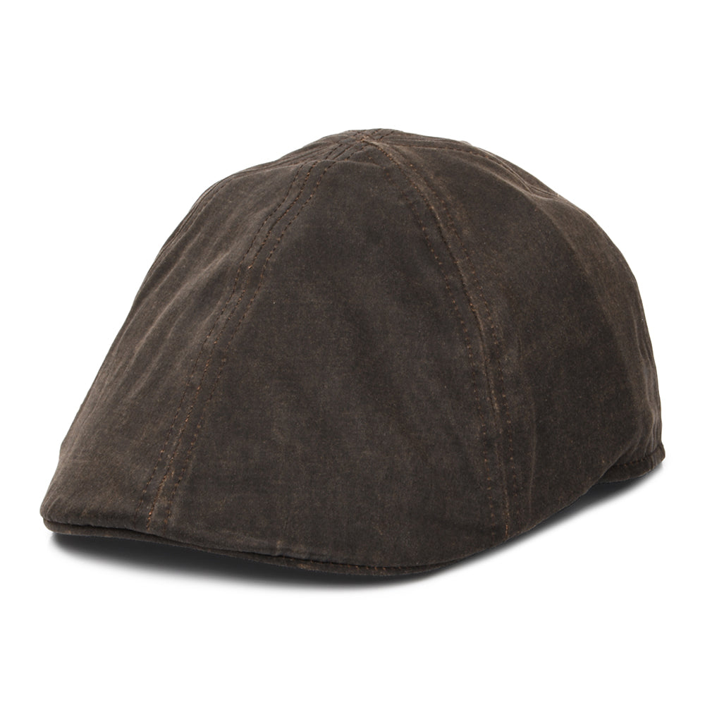 Gorra plana de aspecto avejentado Duckbill de Stetson - Marrón