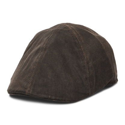 Gorra plana de aspecto avejentado Duckbill de Stetson - Marrón