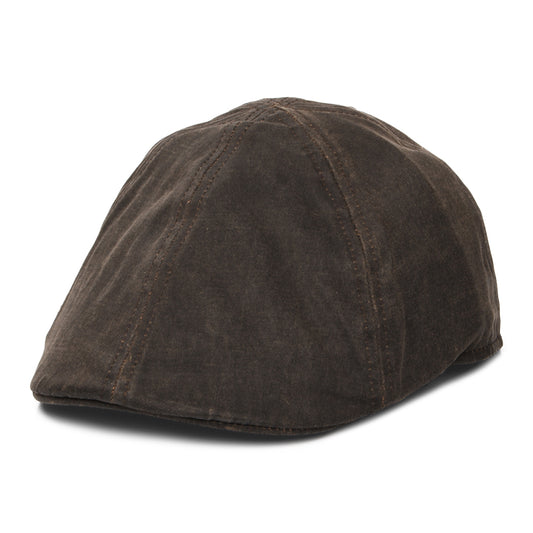 Gorra plana de aspecto avejentado Duckbill de Stetson - Marrón