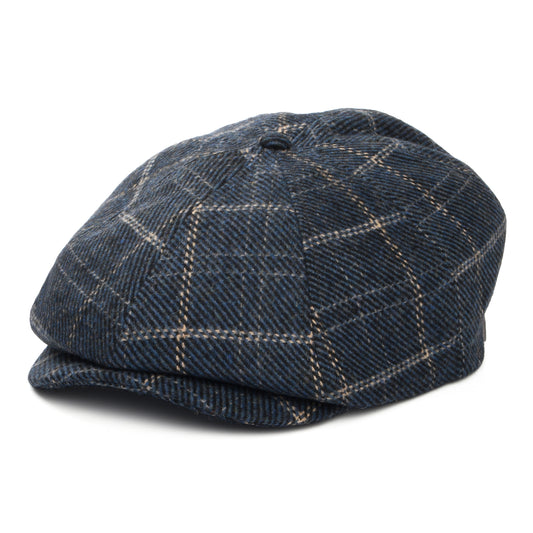 Gorra Newsboy redonda Brood a cuadros de Brixton - Indigo-Beige Arena