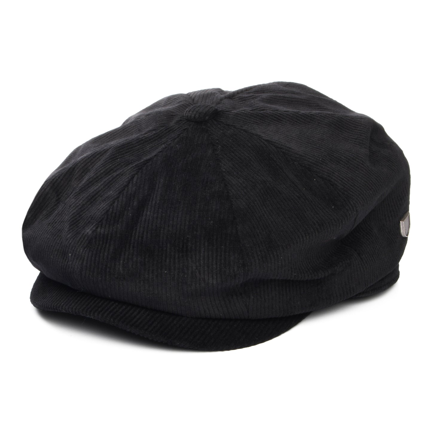 Gorra Newsboy redonda Brood holgada de pana de Brixton - Negro