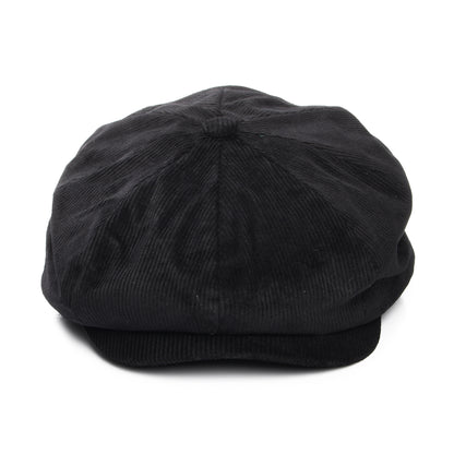Gorra Newsboy redonda Brood holgada de pana de Brixton - Negro