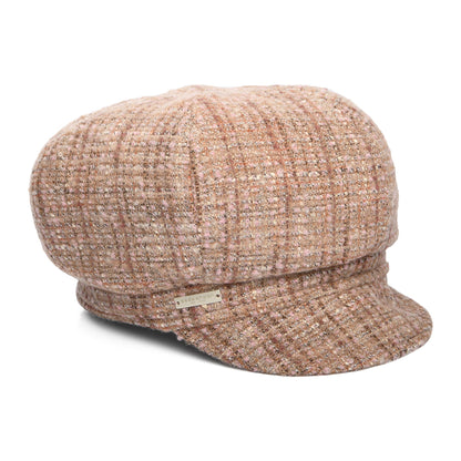 Gorra Baker Boy de Tweed de Seeberger - Camel-Rosa