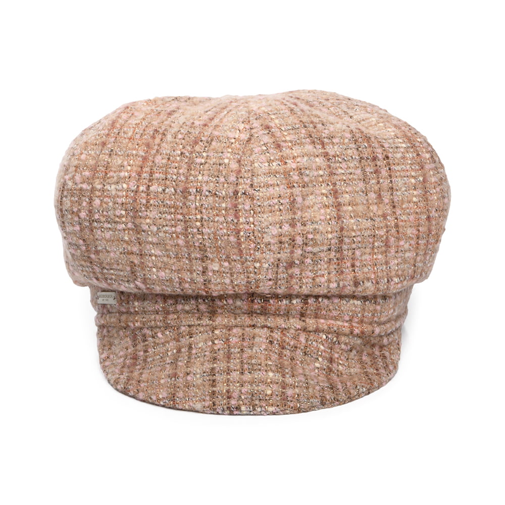 Gorra Baker Boy de Tweed de Seeberger - Camel-Rosa