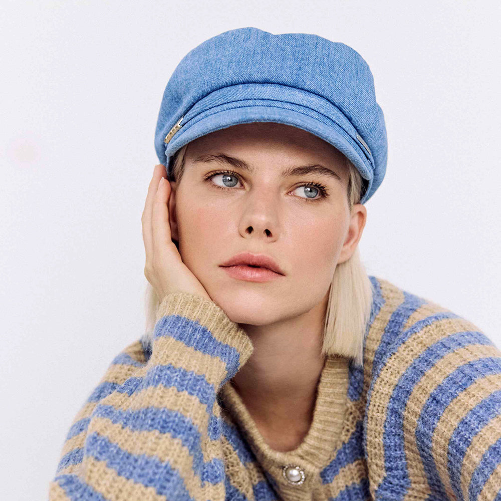 Gorra Baker Boy de tejido vaquero de Seeberger - Azul