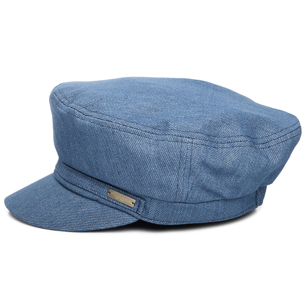 Gorra Baker Boy de tejido vaquero de Seeberger - Azul