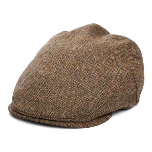 Gorra plana Balmoral Country de Tweed diseño de espiga de Christys - Piedra