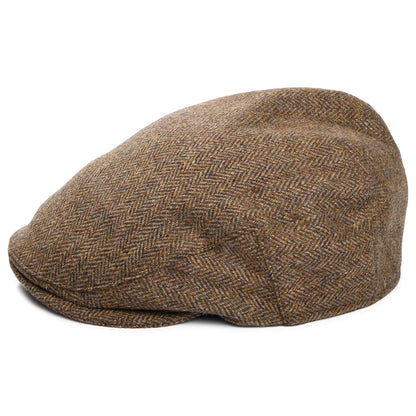 Gorra plana Balmoral Country de Tweed diseño de espiga de Christys - Piedra