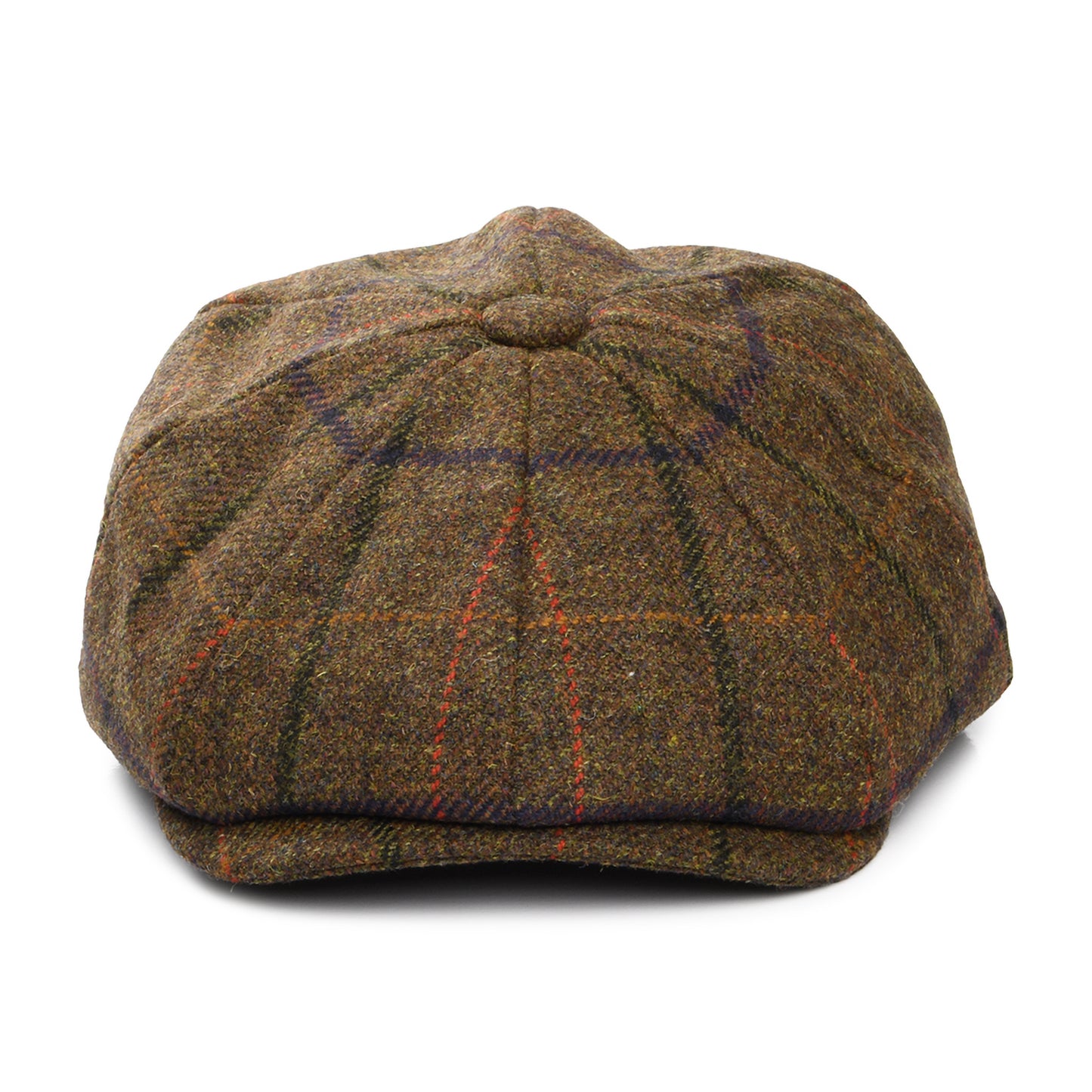 Gorra Newsboy redonda Tweed Country de Tweed a cuadros de Christys - Marrón