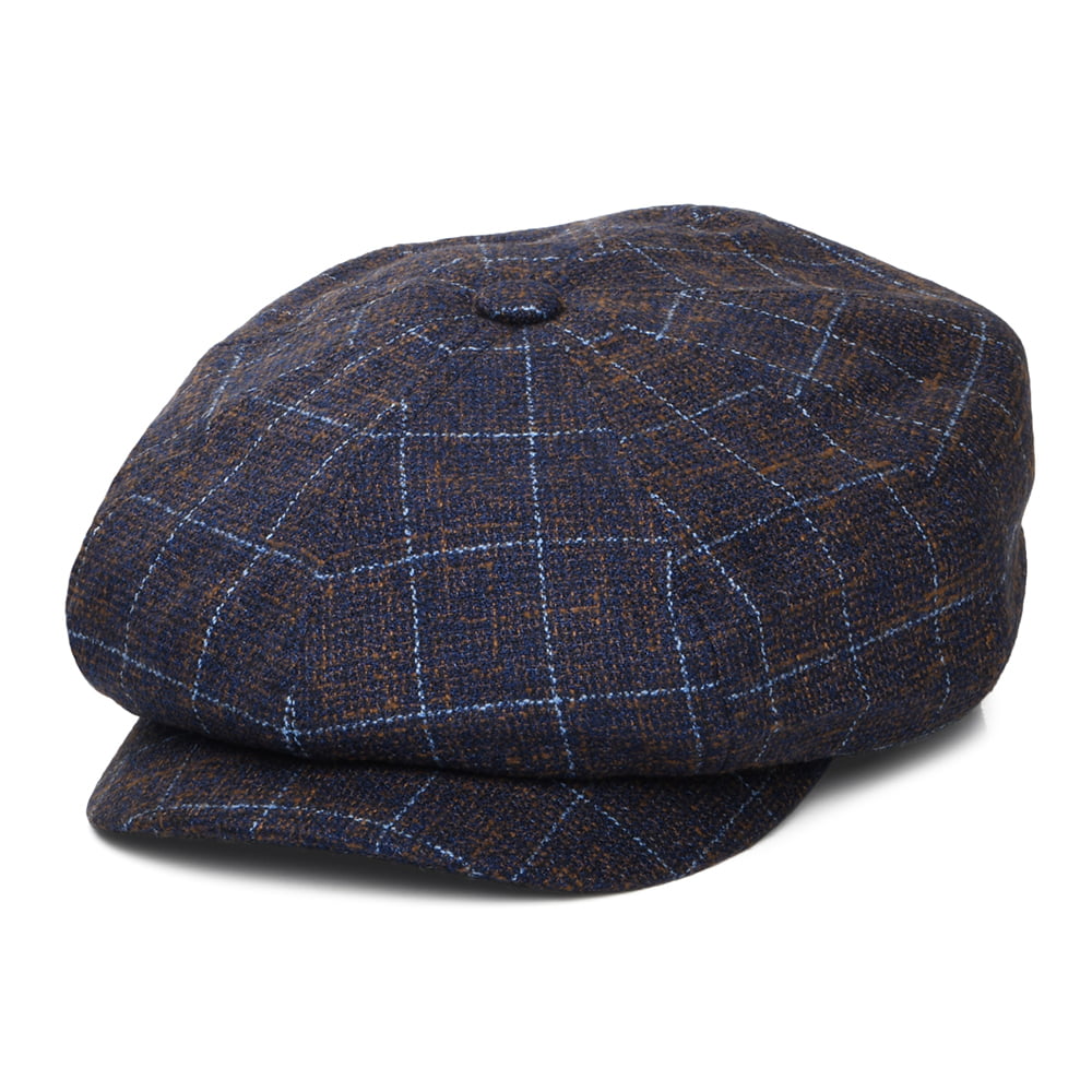 Gorra Newsboy redonda Tru Check a cuadros de Bailey - Múltiples tonalidades azules
