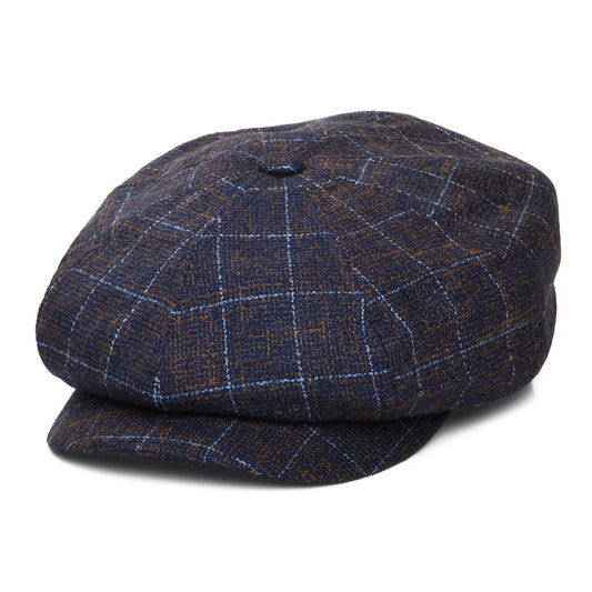 Gorra Newsboy redonda Tru Check a cuadros de Bailey - Múltiples tonalidades azules