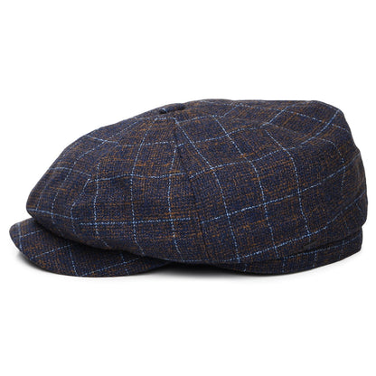 Gorra Newsboy redonda Tru Check a cuadros de Bailey - Múltiples tonalidades azules