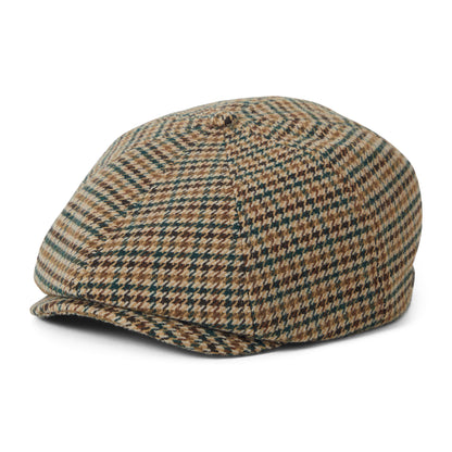 Gorra Newsboy redonda Brood pata de gallo de Brixton - Kaki-Ocre-Verde