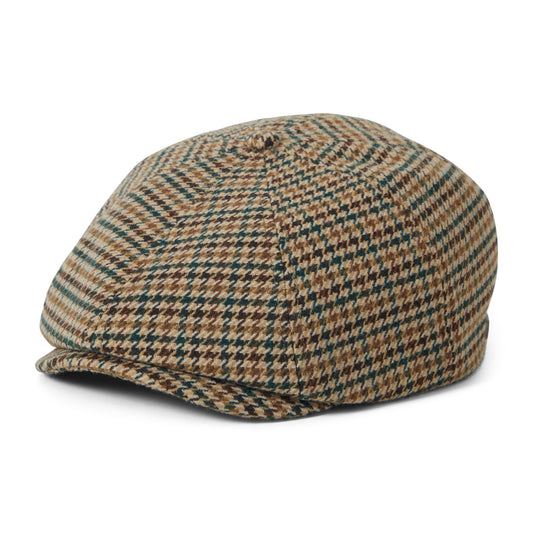 Gorra Newsboy redonda Brood pata de gallo de Brixton - Kaki-Ocre-Verde