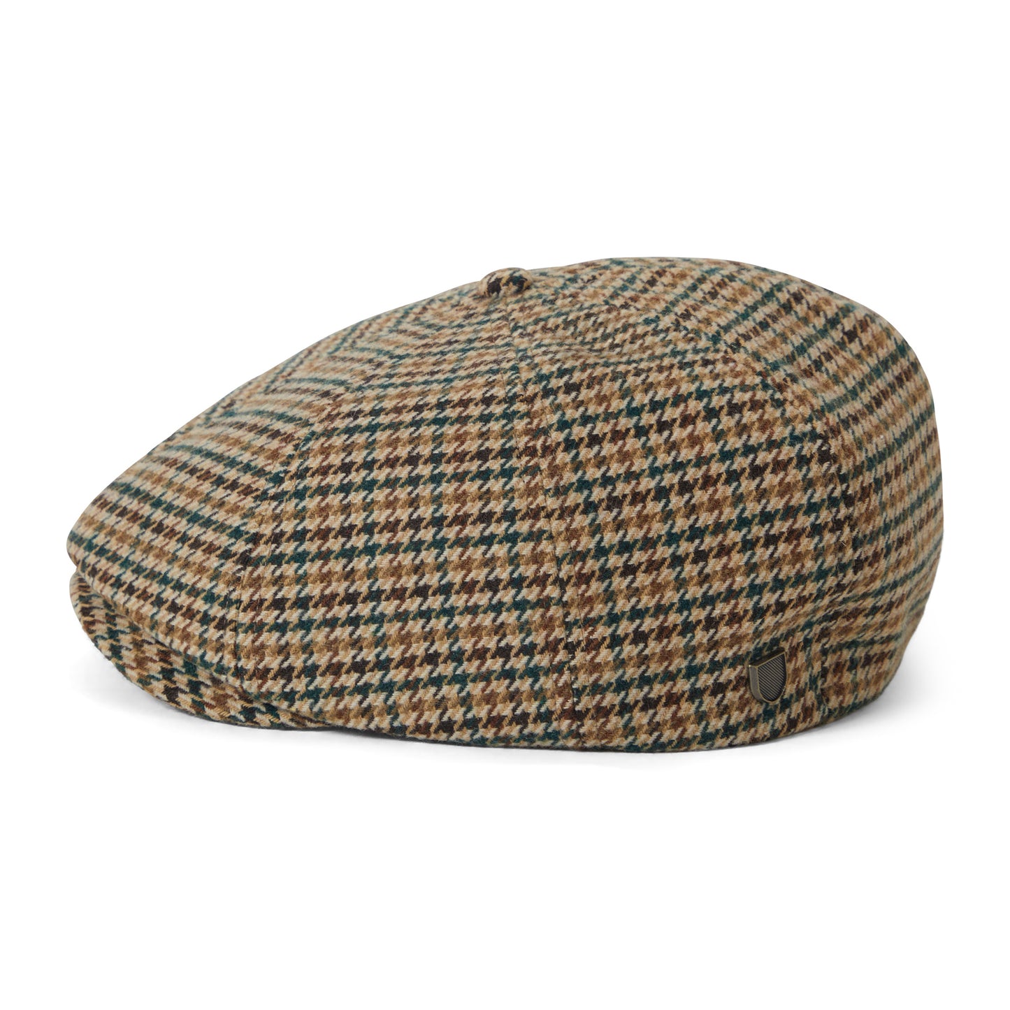Gorra Newsboy redonda Brood pata de gallo de Brixton - Kaki-Ocre-Verde