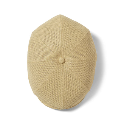 Gorra Newsboy redonda Brood ligera de paja toyo de Brixton - Natural
