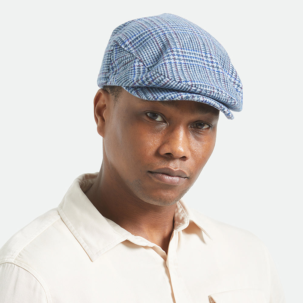 Gorra plana Hooligan ligera Príncipe de Gales de Brixton - Azul Ártico-Azul Real