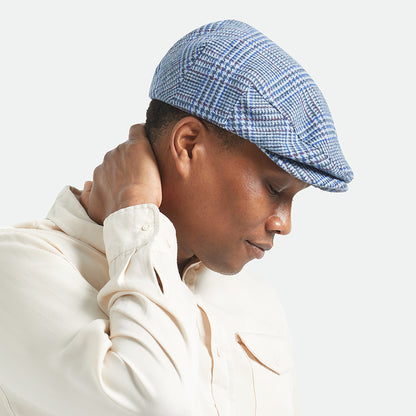 Gorra plana Hooligan ligera Príncipe de Gales de Brixton - Azul Ártico-Azul Real