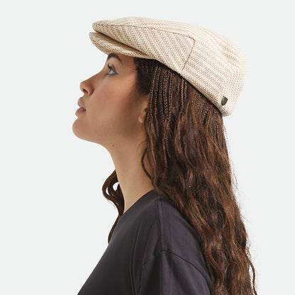 Gorra plana Hooligan ligera de paja toyo de Brixton - Natural-Arcilla