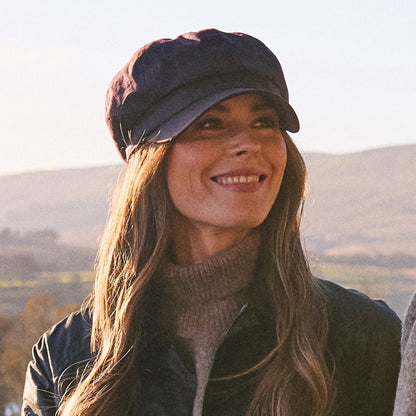 Gorra Baker Boy de algodón encerado británico de Failsworth - Merlot