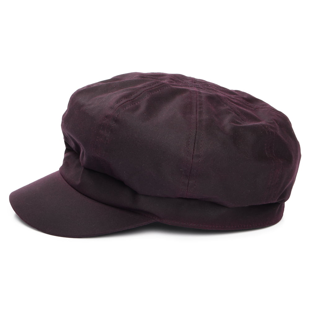 Gorra Baker Boy de algodón encerado británico de Failsworth - Merlot