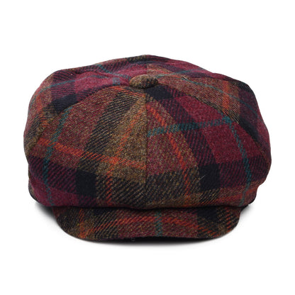 Gorra Newsboy redonda de lana británica Tela escocesa de Failsworth - Ciruela-Multi