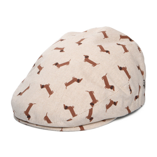 Gorra plana Dachshund de algodón de City Sport - Beige