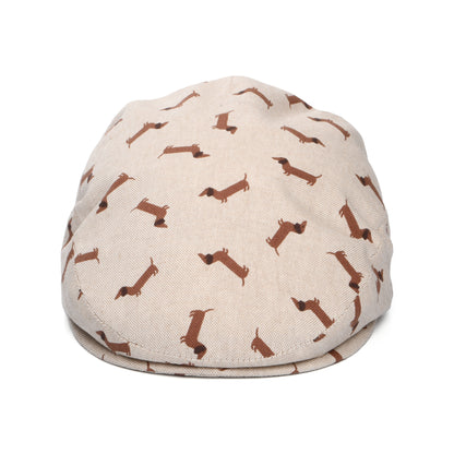 Gorra plana Dachshund de algodón de City Sport - Beige