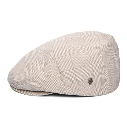 Gorra plana ligera a cuadros de City Sport - Beige Arena