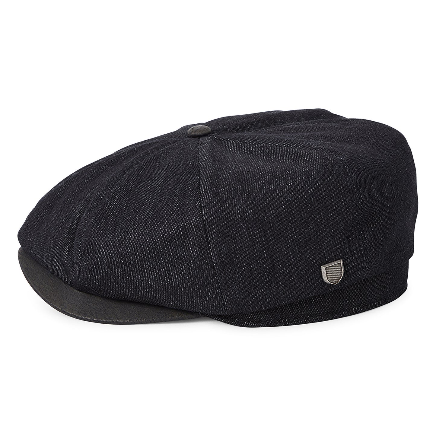 Gorra Newsboy redonda Brood Flannel holgada de Brixton - Denim Negro-Negro
