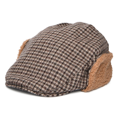 Gorra plana Monzonite pata de gallo con orejeras de Barts - Marrón Oscuro