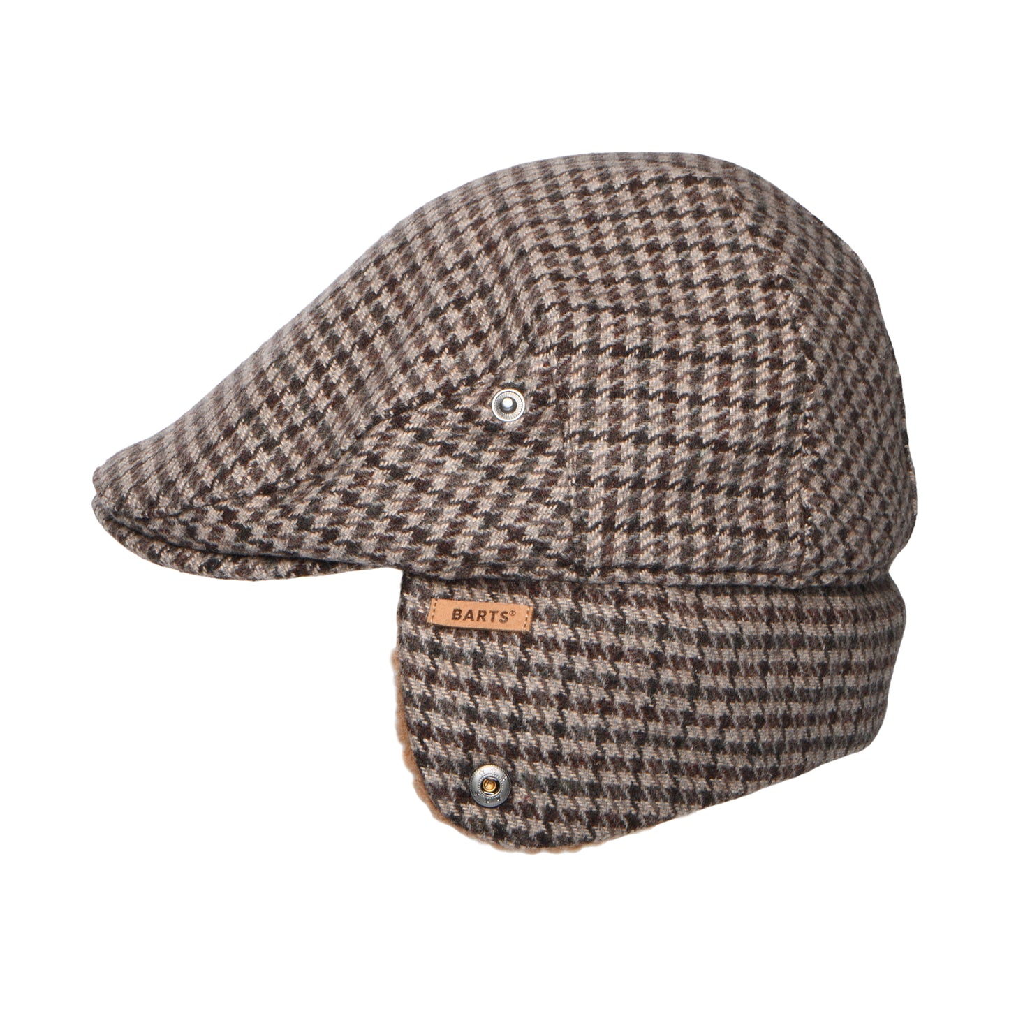 Gorra plana Monzonite pata de gallo con orejeras de Barts - Marrón Oscuro