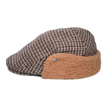 Gorra plana Monzonite pata de gallo con orejeras de Barts - Marrón Oscuro