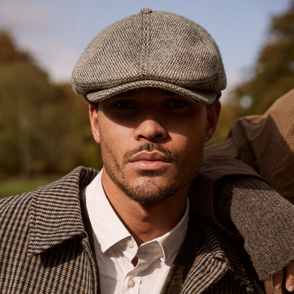Gorra Newsboy redonda Jamaica de mezcla de lana de Barts - Gris Jaspeado