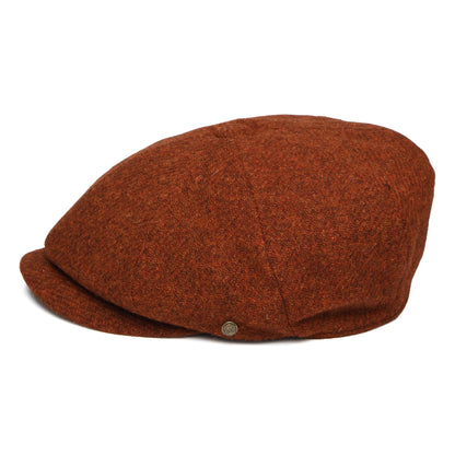 Gorra Newsboy redonda Carloway de Harris Tweed de Failsworth - Rojo Óxido