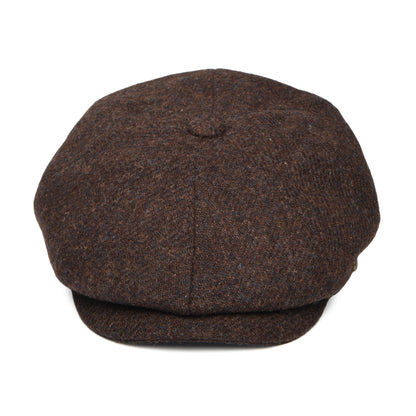 Gorra Newsboy redonda Carloway de Harris Tweed de Failsworth - Marrón