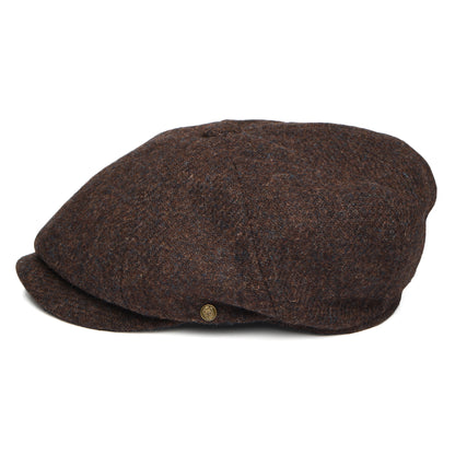 Gorra Newsboy redonda Carloway de Harris Tweed de Failsworth - Marrón